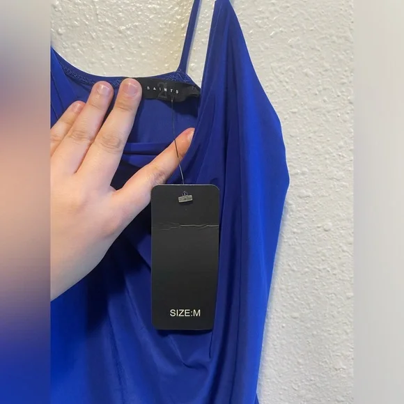 Royal Blue one shoulder body suit - Picture 3 of 4